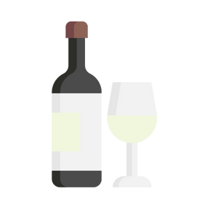 bouteille et verre de vin blanc