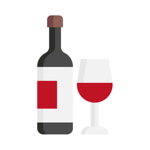 bouteille et verre de vin rouge